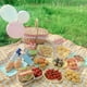 thumbnail image 3 of Cesta de picnic de mimbre, cesta de almacenamiento de mimbre con tapa y asa, estilo rústico vintage. Medio, 3 of 9