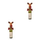 thumbnail image 3 of Injueey Navidad Santa muñeco de nieve vino botella de champán tapa decoración Reno escritorio viaje Picnic Festival regalo de vacaciones reno 2piezas, 3 of 6