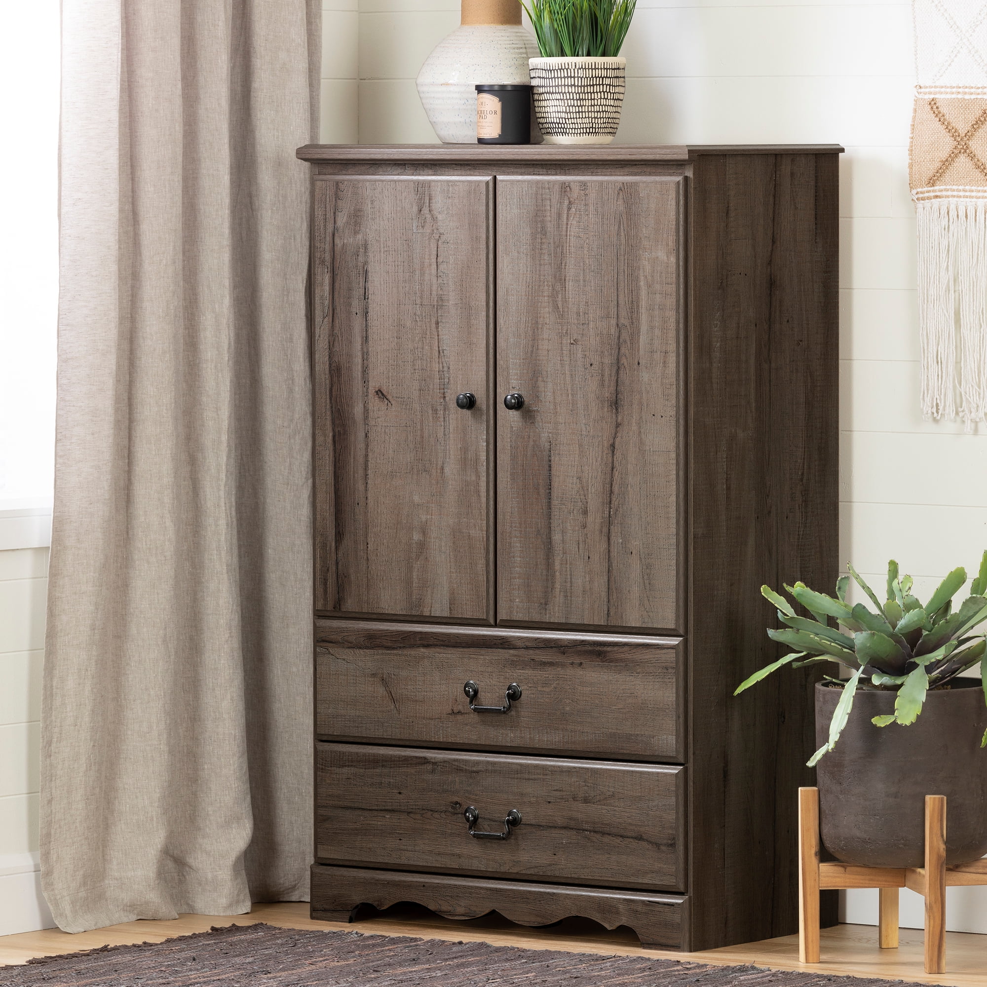 South Shore Prairie Armoire, Fall Oak