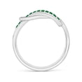 thumbnail image 2 of ANGARA Natural Encrusted Emerald Infinity Love Knot Ring in 14K White Gold for Women (Size-1.3mm) | May Birthstone, Birthday, Anniversary, Jewelry Gift for Women | Natural Emerald Ring, 2 of 8