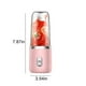 thumbnail image 3 of Licuadora de mano recargable por USB | Licuadora portátil de 400 ml para batidos y jugos | 6 cuchillas de acero inoxidable | Batería de 2000 mAh | Ideal para viajes, deportes y actividades al, 3 of 5