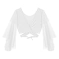 thumbnail image 4 of GJSYRH Womens 3/4 Sleeve Shrug Sheer Mesh Cardigans Tie Front Cropped Lightweight Bolero Shawl Top for Casual Going Out White One Size, 4 of 6