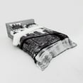 thumbnail image 2 of Ambesonne Urban Bedding Set 4 Pcs, Brooklyn Bridge Sunset, Queen, Black and White, 2 of 2