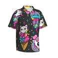 thumbnail image 2 of Daiia Cat Icecream Hawaiian Shirt for Men Gentle Cotton Regular Short Sleeve Casual-Medium, 2 of 9