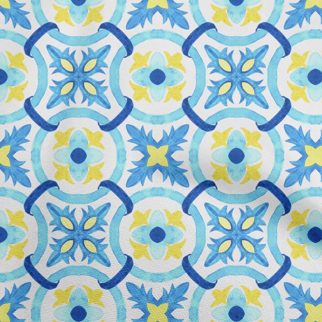 oneOone Polyester Spandex Aqua Blue Fabric Block Fabric For Sewing Printed Craft Fabric By The Yard 56 Inch Wide-RM