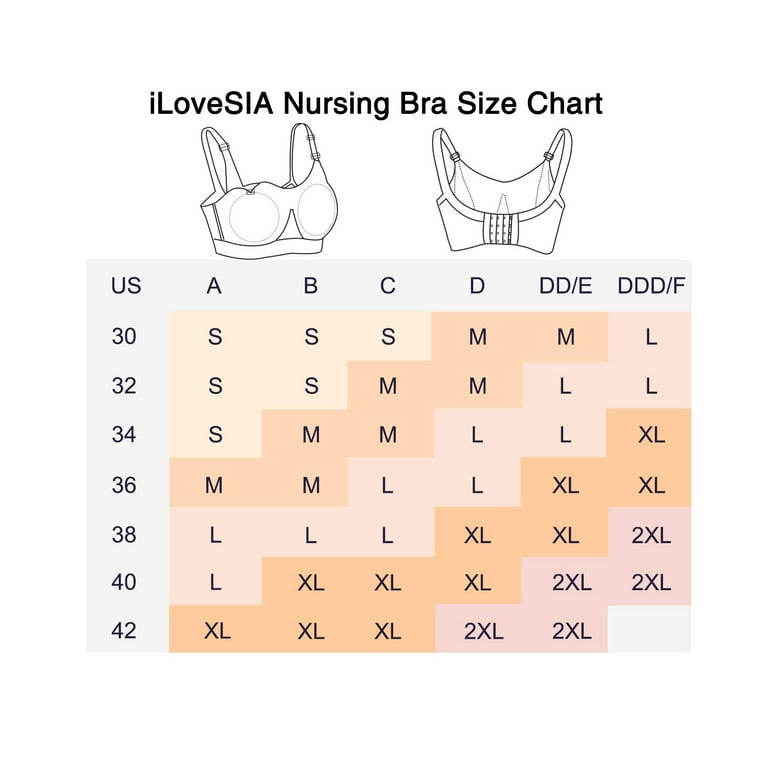 Ilovesia Womens 3Pcs Nursing Bra Nude Black Light Pink Size, 55% OFF