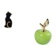 thumbnail image 5 of Estatua de gato, figura de escritorio, figura de cerámica, escultura de fruta artificial, artesanía, adorno de resina creativo con delicado arte moder, 5 of 8