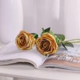 thumbnail image 4 of Paquete de 10 rosas de seda artificial LIUYMXG doradas 50CM, 4 of 5