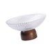 thumbnail image 5 of Frutero con pedestal, cesta de frutas, decoración moderna, base de madera, bandeja multiusos para guardar comida y refrigerios, soporte para platos pa Blanco, 5 of 9