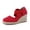 Red, variant on Cushionaire Chica Espadrille Wedge Sandals for Women Slip On Closed Toe Women Shoes with Elastic Straps and Stylish Everyday Comfort