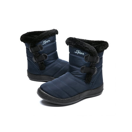 

Fangasis Womens Winter Snow Boots Plush Lined Slip On Ankle Booties Casual Shoes Waterproof