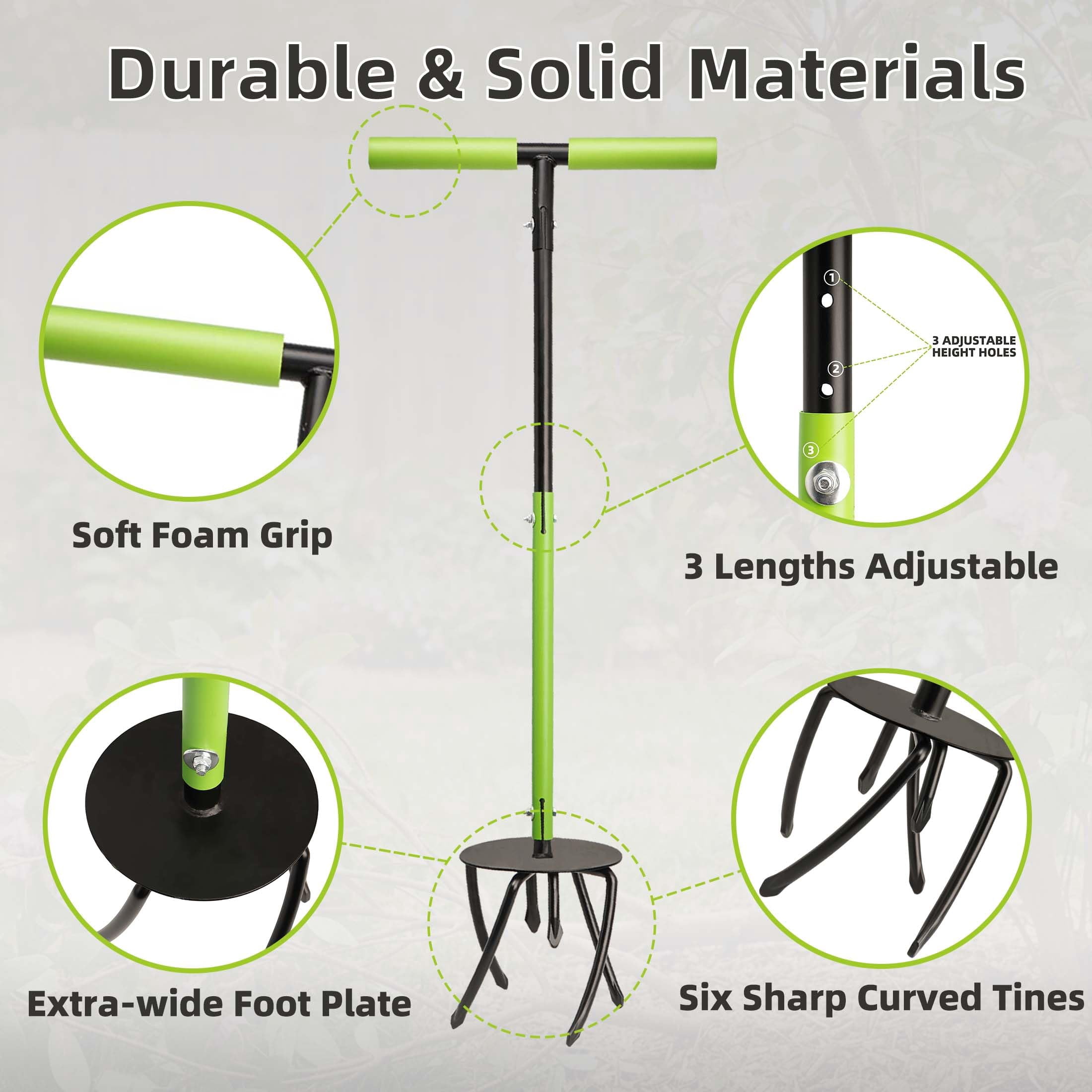 Hand Tiller Cultivator  Manual Twist With Arrow Tines Extra-wide Foot Plate Tills Effortlessly For Gardening Soil Loosening Flower Beds & Raised