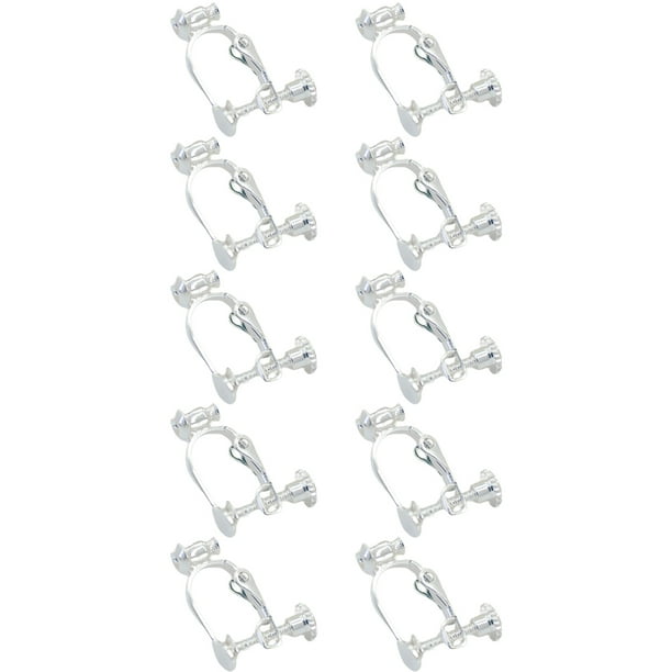 Jumpingount 10 Uds. Convertidores de Clip para oreja, accesorios para pendientes, componentes de joyería hechos a mano con almohadillas de Ropa, zapatos y accesorios Miscelánea Tipo 2