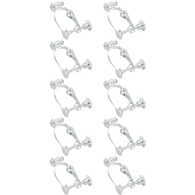 ZLight 10pcs Ear Clip Converters Earring Accessories Screw/Lever Non-Pierced Handmade with Loop Plastic Pads Findings Type2 1Set