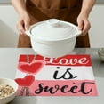 thumbnail image 4 of Red Pink Love Hearts Placemats Set of 6, Happy Valentine's Day Dining Table Place Mats Home Kitchen Decor Love is sweet 17.7*11.8inch, 4 of 6
