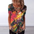 thumbnail image 2 of Camiseta de manga corta con cuello en V y estampado de moda para mujer Pompotops hkajfhjk462741, 2 of 5