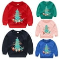 thumbnail image 3 of Odeerbi Toddler Boys Girls Christmas Outfit Long Sleeve Sweatshirt Childrens Santa Claus Print Pullover Sweater Jacket Blue, 3 of 3