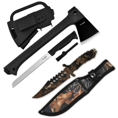 Yes4All Camping Axe and Knife Kit with Sheath & Fire Starter (H307 +