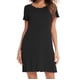 thumbnail image 2 of Puntoco Vestido De Verano Para Mujer, Fino, Rizado, De Color Liso, Para Casa, Manga Corta, Cuello Redondo, Negro, Xxl,Regalos Para Mujer Joven, 2 of 7