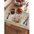 thumbnail image 4 of Easter Rabbit Watercolor Flower Kitchen Dining Table r Accessories 4/6pcs Placemat Heat Resistant Tableware Mat, 4 of 7
