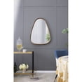thumbnail image 4 of Gzxs Rustic Wood Wall Mirror for Bathroom, Irregular Design Decorative Mirror Farmhouse Style for Living Room Entryway Bedroom Dresser, Brown, 30"x38", 4 of 6