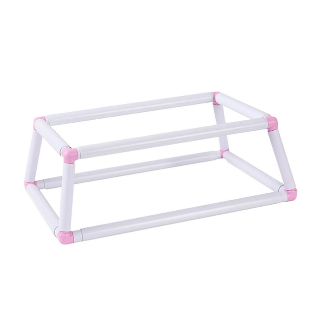 Rongfmy Embroidery Frame Lap Stand Easily to Use Tool Art Crafts DIY Cross Stitch Rack pink large