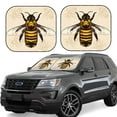 thumbnail image 6 of Kdxio Honey Bee Print 2-Piece Sun Shade Front Windshield - Foldable Car Front Window Sunshades for Most Sedans SUV Truck, 6 of 6