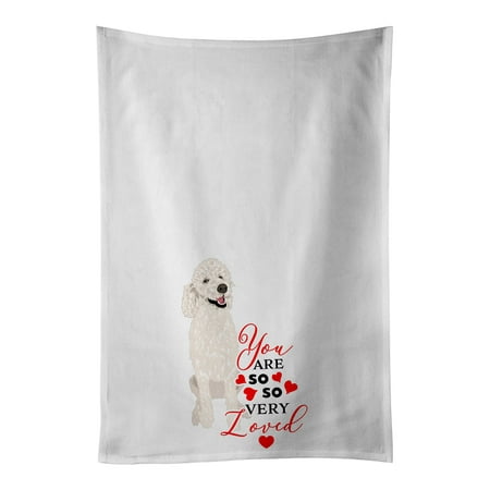 

Poodle Standard White so Loved White Kitchen Towel Set of 2 19 in x 28 in