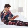 thumbnail image 6 of Kdxio Ocean Seahorse Men’s Pajama Set Pajamas For Men 2 Piece PJ Set with Men Pajama Pants and Long Sleeve T-Shirt Lounge Set-Large, 6 of 7