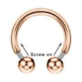 thumbnail image 3 of FANSING 16g 8mm Rose Gold Surgical Steel Horseshoe Septum Rings 16 Guage Internally Threaded Circular Barbell with Removable Ball Ends, 3 of 3