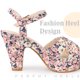 thumbnail image 4 of Sandalias de tacón grueso Con tira trasera y tacón de plataforma floral para mujer Perphy Rosado 38, 4 of 4