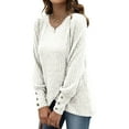 thumbnail image 2 of yoeyez Tunique en Tricot pour Femmes, Chandails à Manches Torsadées Patchwork, Col Ras du Cou Raglan, Chemises à Manches Longues, Hauts de Mode d'Automne 2024, Blanc, TTG, 2 of 6