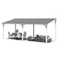 thumbnail image 3 of AECOJOY 8' x 20' Hardtop Gazebo Outdoor Aluminum Pergola ​For Garden, Patio, Backyard-​White, 3 of 10