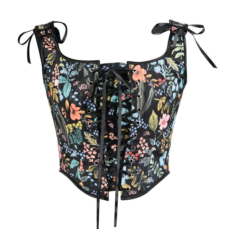 Aayomet Plus Size Shapewear Women Vintage Floral Camisole Flower Embroide  Push Up Bodysuit,Black L