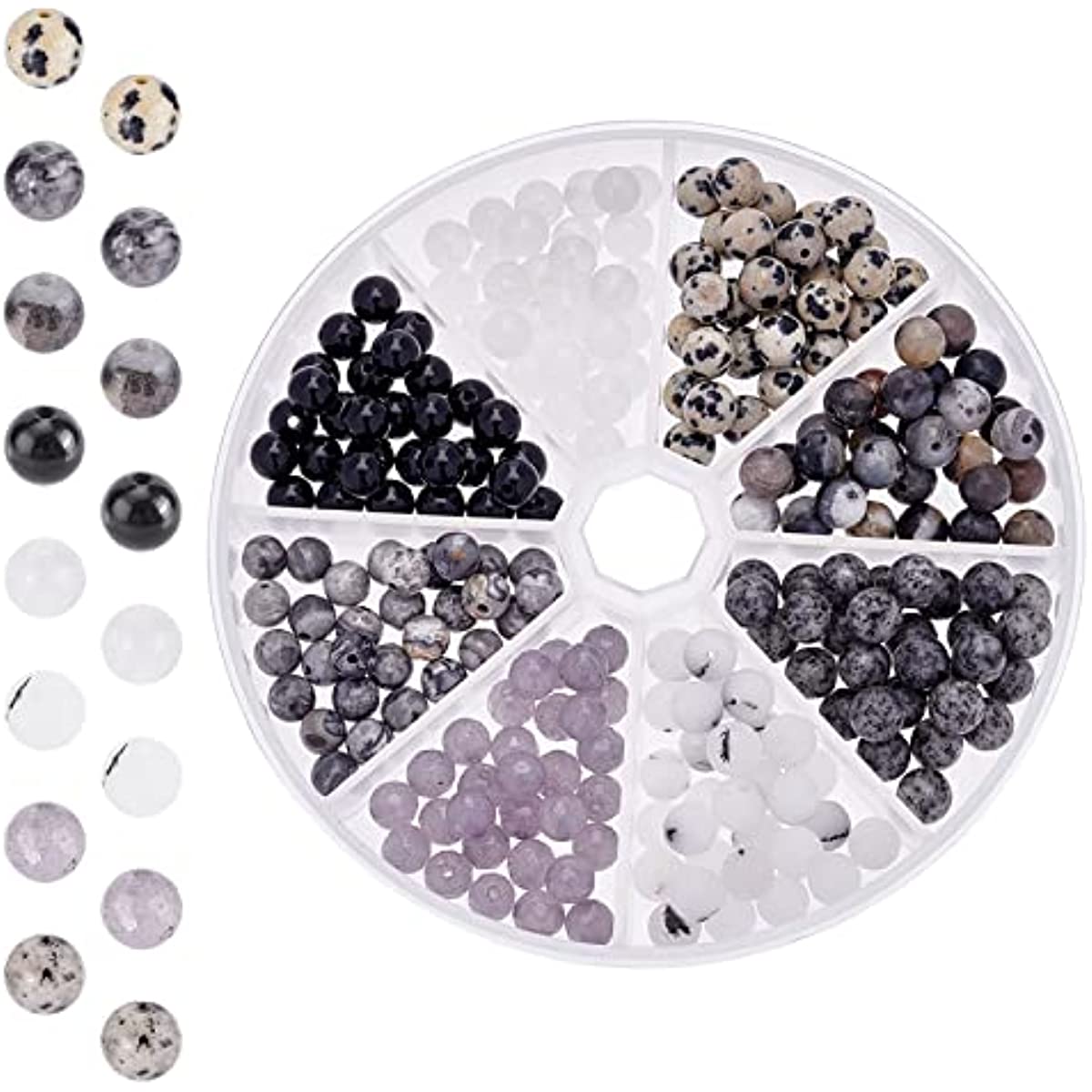 240Pcs 8 Style Natural Mixed Gemstone Beads DIY Stone Beads Kit