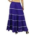 thumbnail image 5 of Bimba Womens Long Flaired Cotton Skirt Boho Maxi Bottoms Elastic Waist Indian Clothing, 5 of 7