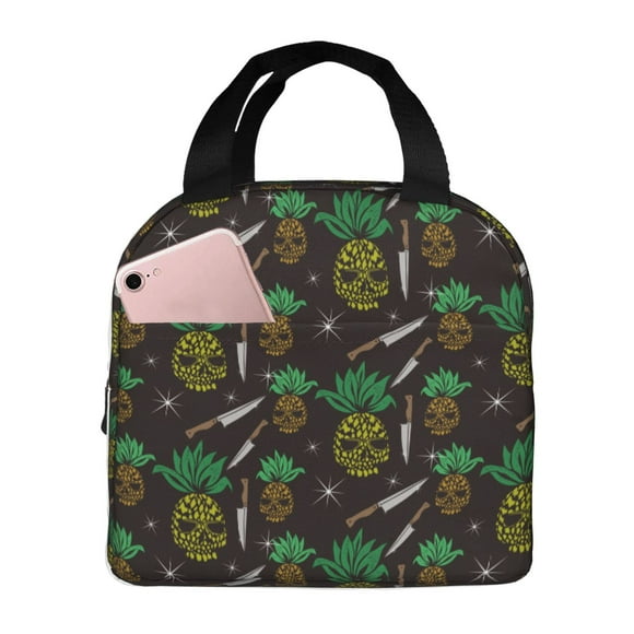 Easygdp Pineapples Bolsa Térmica Premium - Tela Oxford Impermeable, Gran Capacidad, Bolsillo Frontal, Unisex para Trabajo, Escuela, Actividades al Aire Libre y Picnics
