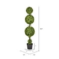 thumbnail image 3 of Vickerman 5' Artificial Potted Triple Ball Green Boxwood Topiary. Ball sizes are 10", 12" and 14"., 3 of 6
