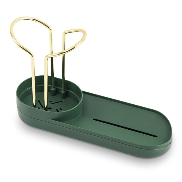 Soporte de fregadero Soporte de esponja lavable desmontable a prueba de humedad Soporte a prueba de humedad Contenedor de almacenamiento herramientas de limpieza Accesorios de escurridor Verde Inevent HA012607-02B