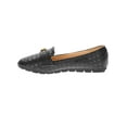 thumbnail image 2 of Victoria K Women's Squared Textured Rhinestone Embellishments Ballerina Flats, 2 of 6