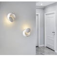 thumbnail image 2 of Lámpara de pared LED redonda en forma de media luna Aplique de pared giratorio de 360 ​​​​grados Lámpara de noche Aplique de pared para pasillo Sala de estar Dormitorio Aplique creativo (blanco) Ahorro de energía： 5 W + luz blanca cálida Sailing Electrónica, 2 of 5