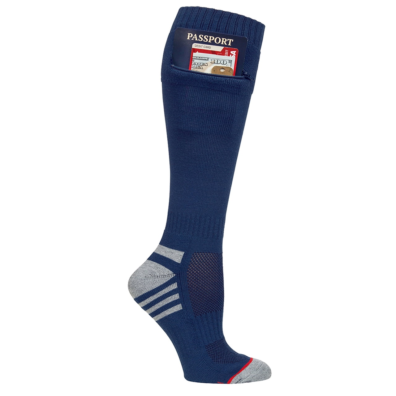 Pocket Socks Pocket Socks Women's Travel Security Socks with Zip