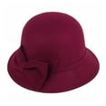 thumbnail image 5 of Solid Color Wide Brim Round Dome Warm Woolen Hat Women Autumn Winter Elegant Bowknot Decor Felt Fedora Hat Dail, 5 of 8