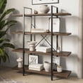 thumbnail image 3 of BELLEZE 4 Tier Modern Rustic Industrial Bookshelf - Hazel (Dark Walnut), 3 of 7