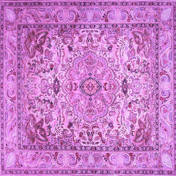 Ahgly Company Indoor Square Persian Purple Traditional Area Rugs, 3' Square