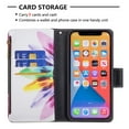 thumbnail image 2 of Dteck Case for Apple iPhone 13 6.1-inch,Magnetic Patterned Leather Zipper Card Holder Wallet Flip iPhone 13 6.1" Phone Case Kickstand Shockproof with Hand Strap Cover,Half Flower, 2 of 6