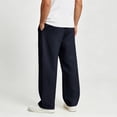thumbnail image 4 of yillto Big and Tall Mens Pants Straight Leg Drawstring Elastic Waist Sweatpant with Pockets Baggy Lounge Pant, 4 of 6