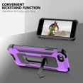 thumbnail image 4 of for iPhone SE 2020 Case, iPhone 7/8 Case Rugged Military Dual Layer Heavy Duty iPhone SE 2020 Case with Screen Protector TPU Bumper Full Protection Metal Kickstand Shockproof Case 4.7 inch,Purple, 4 of 7