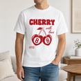 thumbnail image 2 of Cherry 8 Ball Graphic T-Shirt, Retro Red Fruit Print Unisex Tee, 2 of 9