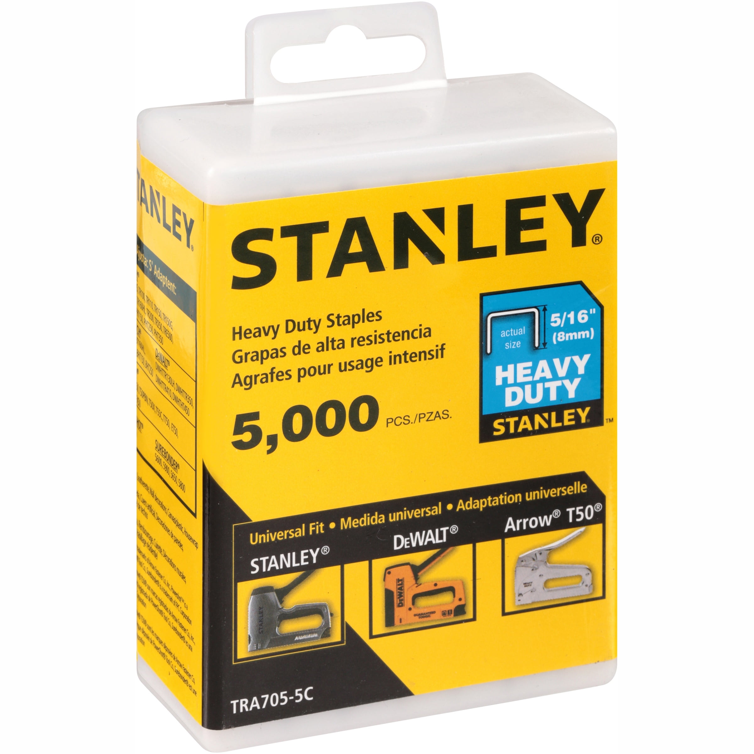 Stanley Tools 9422007 Flat Heavy Duty Crown Staple, 0.312 in. - Pack of 5000